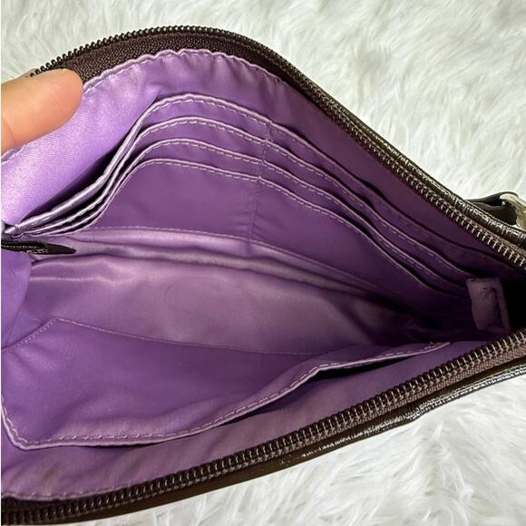 y2k COACH Brown Signature Canvas Wristlet - Picture 6 of 8